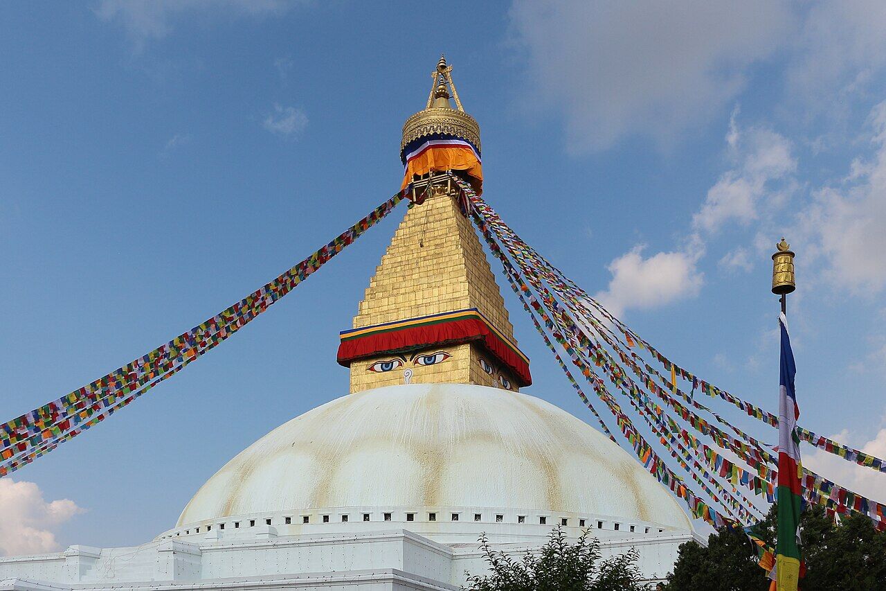 Boudhanath stupa with prayer flags, Kathmandu
